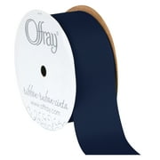 Offray Ribbon, Navy Blue 1 1/2 inch Grosgrain Polyester Ribbon, 12 feet