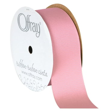 Offray Ribbon, Pink 1 1/2 inch Grosgrain Polyester Ribbon, 12 feet