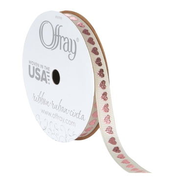 Offray Ribbon, White 5/8 inch Rose Jacquard Ribbon, 9 feet - Walmart.com