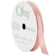 Offray Ribbon, Pink 3/8 inch Single Face Satin Polyester Ribbon, 18 feet