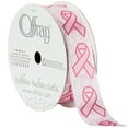 thumbnail image 1 of Offray Ribbon, Pink 7/8 inch Breast Cancer Awareness Satin Ribbon, 9 feet, 1 of 7