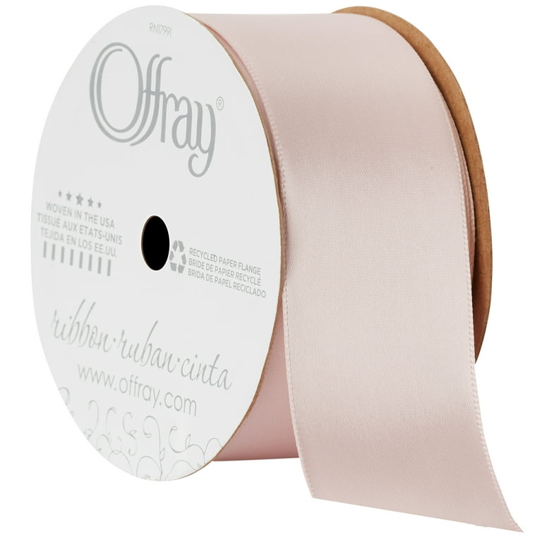 Offray Ribbon, Blush 1 1/2 Inch Double Face Satin Ribbon for