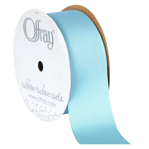Offray Ribbon, Powder Blue 1 1/2 inch Grosgrain Polyester Ribbon, 12 feet
