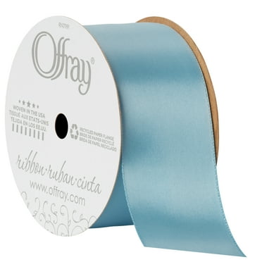 Offray Ribbon, Powder Blue 1 1/2 inch Single Face Satin Polyester Ribbon, 12 feet