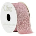 thumbnail image 1 of Offray Ribbon, Powder Pink 1 1/2 inch Wired Edge Metallic Ribbon, 9 feet, 1 of 12
