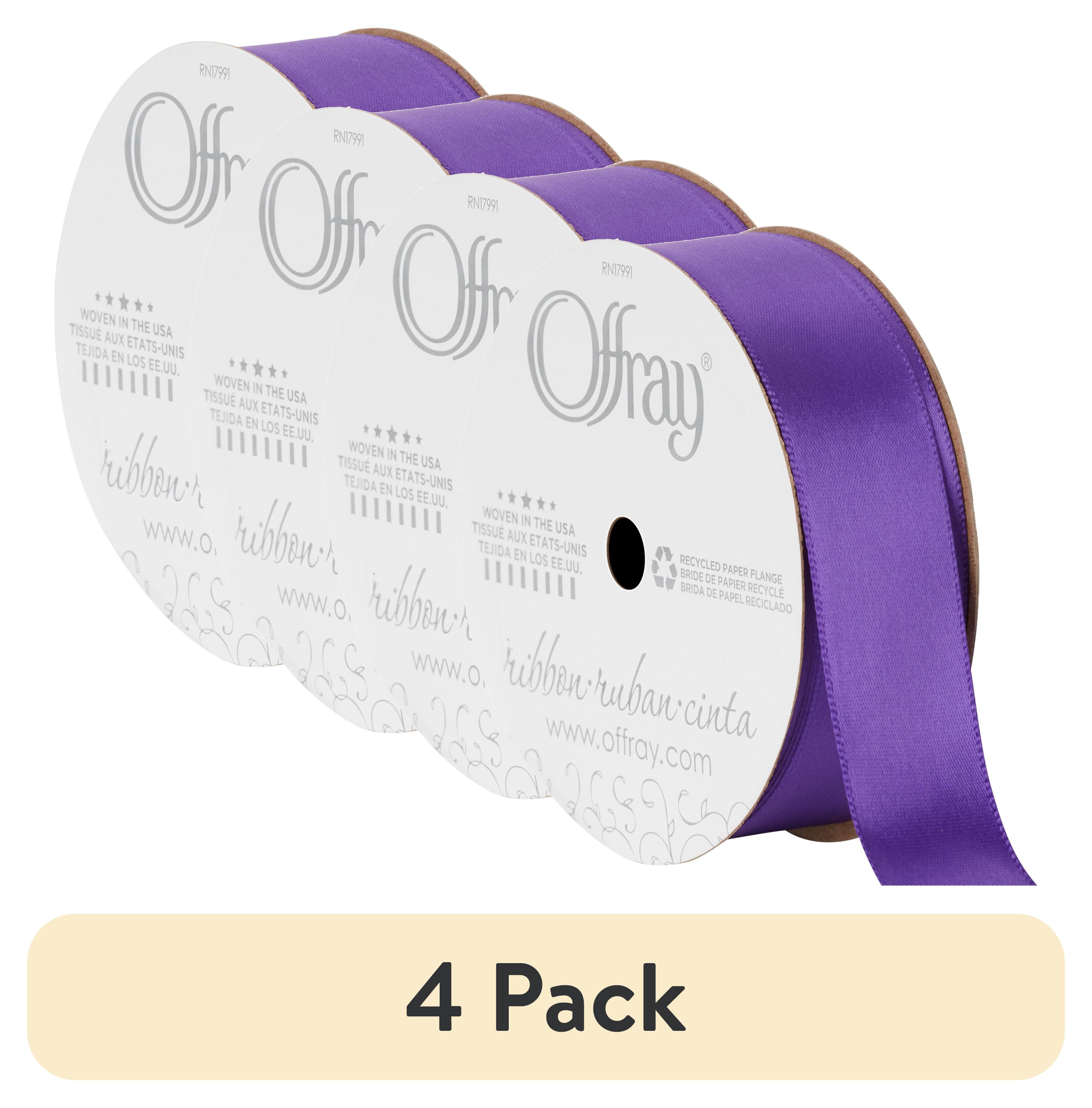 (4 pack) Offray Ribbon Purple Polyester Ribbon, 3.25