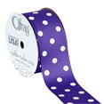 thumbnail image 1 of Offray Ribbon, Purple with White Polka Dot 1 1/2 inch Grosgrain Polyester Ribbon, 9 feet, 1 of 4