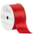 thumbnail image 1 of Offray Ribbon, Red 1 1/2 inch Double Face Satin Polyester Ribbon, 12 feet, 1 of 8