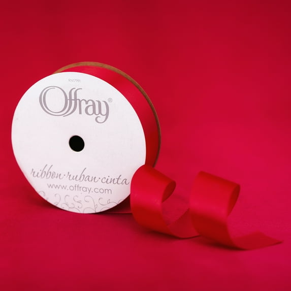 Offray Ribbon, Red 7/8 Inch Single Face Satin Ribbon for Crafting, Sewing, Gift Wrapping, Decorating, 100 Yards, 1 Each