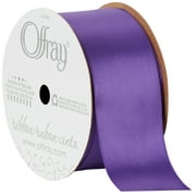 Offray Ribbon, Regal Purple 1 1/2 inch Single Face Satin Polyester Ribbon, 12 feet