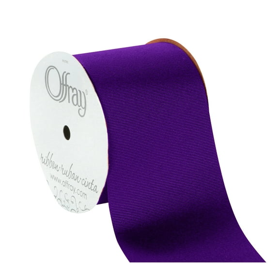 Offray Ribbon, Regal Purple 3 inch Grosgrain Polyester Ribbon, 9 feet