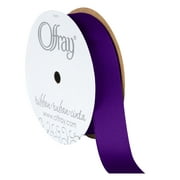 Offray Ribbon, Regal Purple 7/8 inch Grosgrain Polyester Ribbon, 18 feet