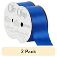thumbnail image 1 of (2 pack) Offray Ribbon, Royal Blue 1 1/2 inch Double Face Satin Polyester Ribbon, 12 feet, 1 of 10