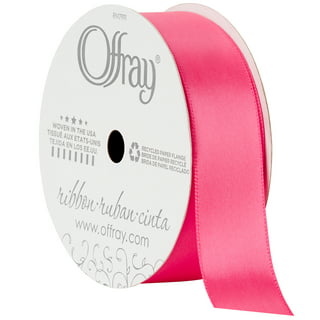 Offray Ribbon, Red 1/4 inch Double Faced Satin Polyester Ribbon, 10 yards