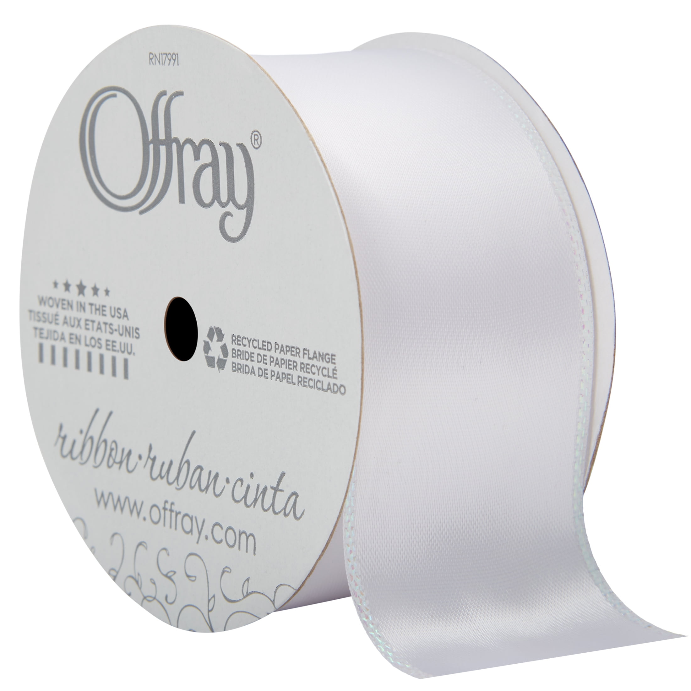 Offray Ribbon, Green 1 1/2 Inch Double Face Satin Ribbon for