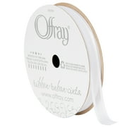 Offray Ribbon, White 5/16 inch Sheer Ribbon for Wedding, Crafts and Gifting, 9 feet, 1 Each