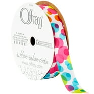Offray Ribbon, White 5/8 inch Rose Jacquard Ribbon, 9 feet - Walmart.com