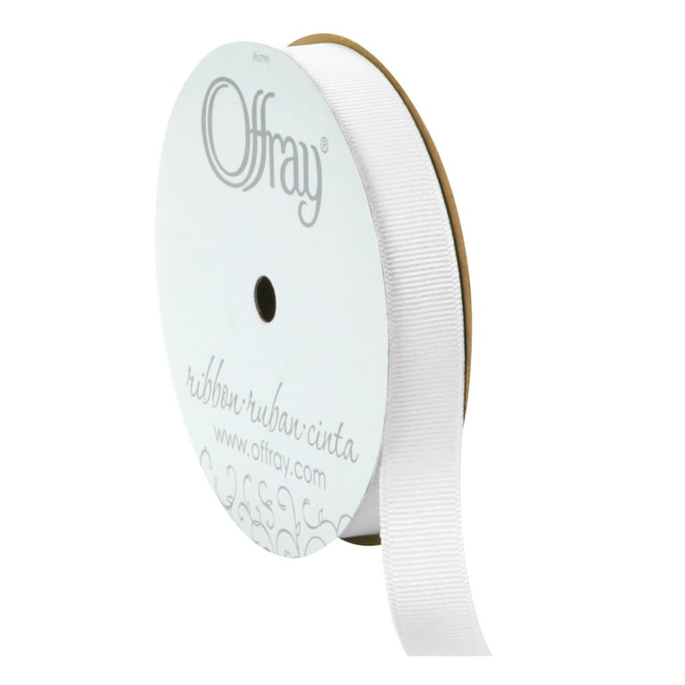 Offray 5/8x21' Grosgrain Solid Ribbon - White - Ribbon & Deco Mesh - Crafts & Hobbies