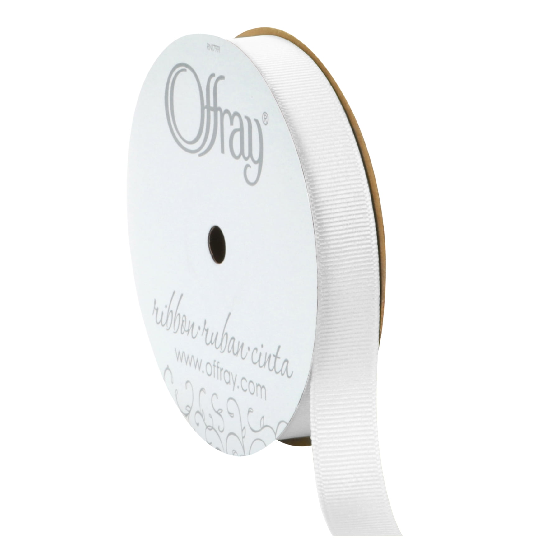 Polyesterat Ribbon Offray White 5/8 Inch Grosgrain Polyester Ribbon 18 Feet for Sewing ...