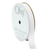 Offray Ribbon, White 5/8 inch Grosgrain Polyester Ribbon for Sewing, Crafts, and Gifting, 18 feet, 1 Each
