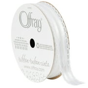 Offray Ribbon, White 5/8 inch Kendra Ribbon, 9 feet