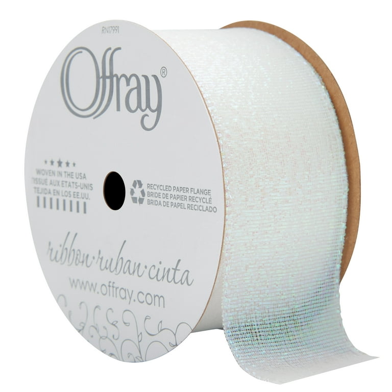 Offray Ribbon, White Opal 1 1/2 inch Galena Metallic Ribbon for Wedding,  Crafts, and Gifting, 9 feet, 1 Each - DroneUp Delivery