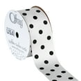 thumbnail image 1 of Offray Ribbon, White with Black Polka Dots 1 1/2 inch Grosgrain Polyester Ribbon for Sewing, Crafts, and Gifting, 9 feet, 1 Each, 1 of 6