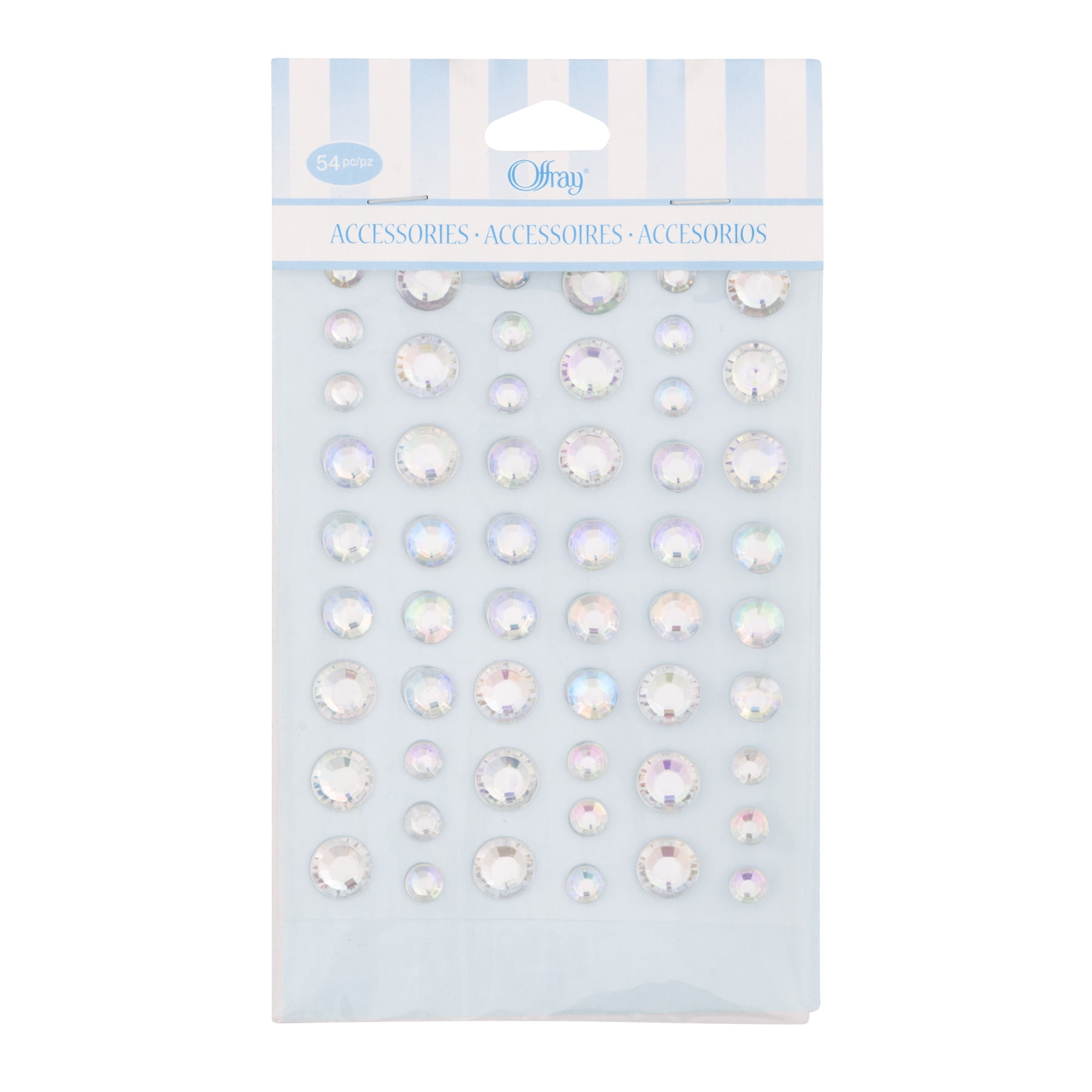 Offray Silver Adhesive Multi Gems, 54-Count - Walmart.com