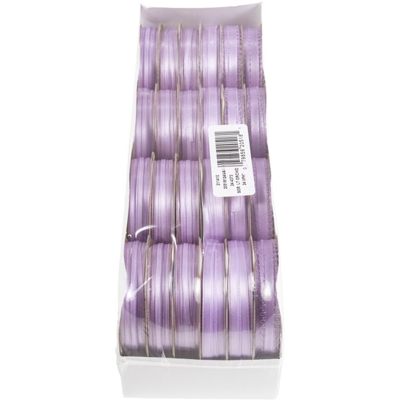 Offray Spool O' Ribbon Woven Edge Solid Assortment 24/Pkg-Light Orchid