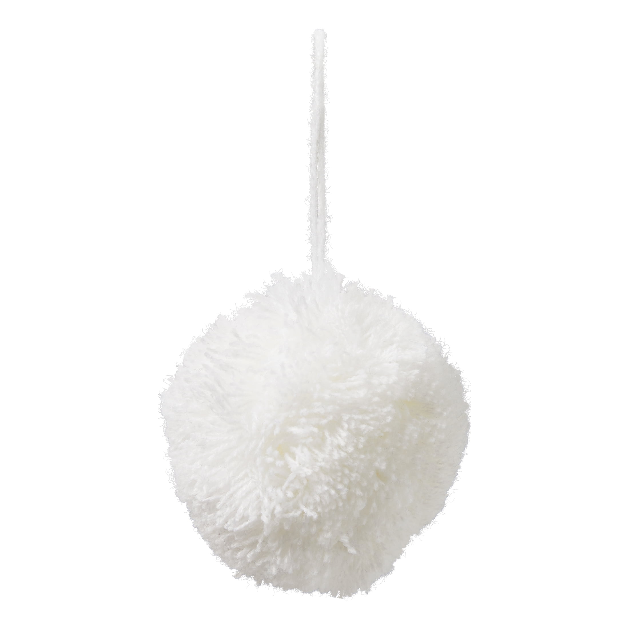 Offray White 3 Inch Acrylic Yarn Pom Pom great for craft projects, 1 Each