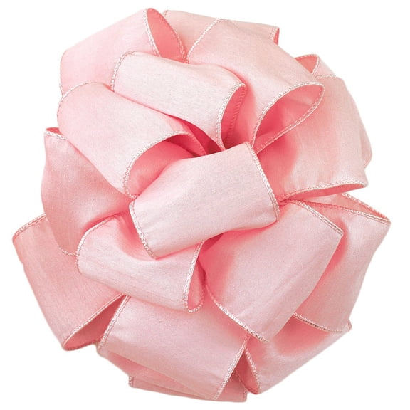 Offray Wired Edge Anisha Craft Ribbon, 4-Inch Wide by 10-Yard Spool, Light Pink