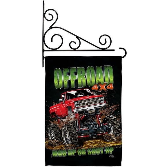 Offroad Interests Vehicle 13 x 18.5. in. Double-Sided Decorative Vertical House Garden Flag Set for Decoration Banner Yard Gift