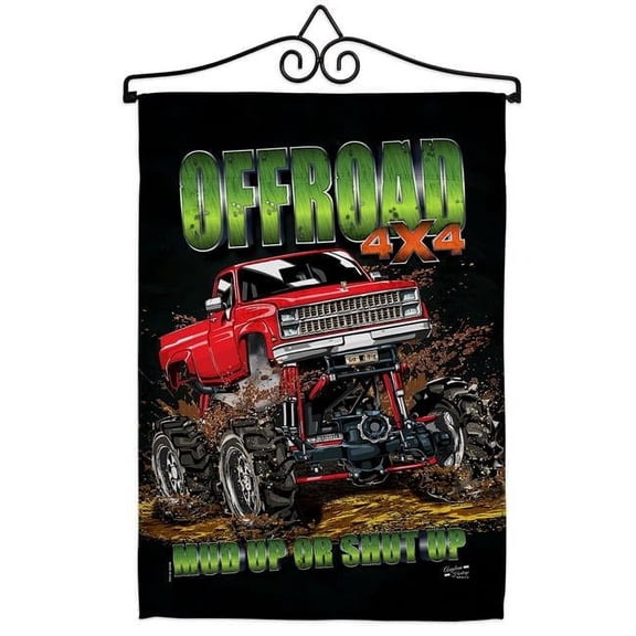 Offroad Interests Vehicle 13 x 18.5. in. Double-Sided Decorative Vertical House Garden Flag Set for Decoration Banner Yard Gift
