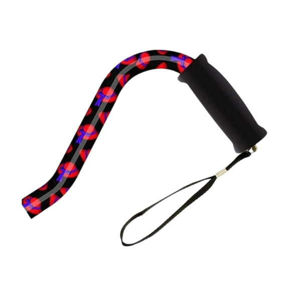 Offset Adjustable Aluminum Cane Foam Grip Handle - Red Hat
