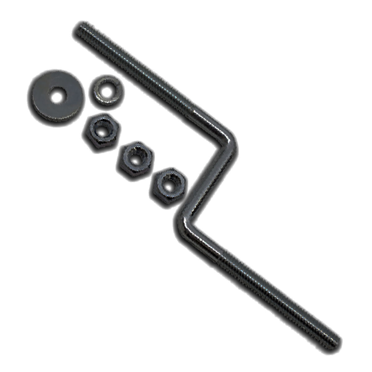 Offset Air Cleaner Bolt With Nut Black Steel 1/4 20 X 6"