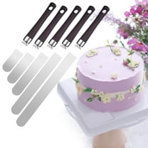 Offset Cake Icing Spatula Set | Stainless Steel Baking Spreader With Cake Scraper | Wooden Handle | Angled Blade for Precise Decorating | 1 Piece | Silvery | 17.5x1.2 in | Multiuse Baking Tool