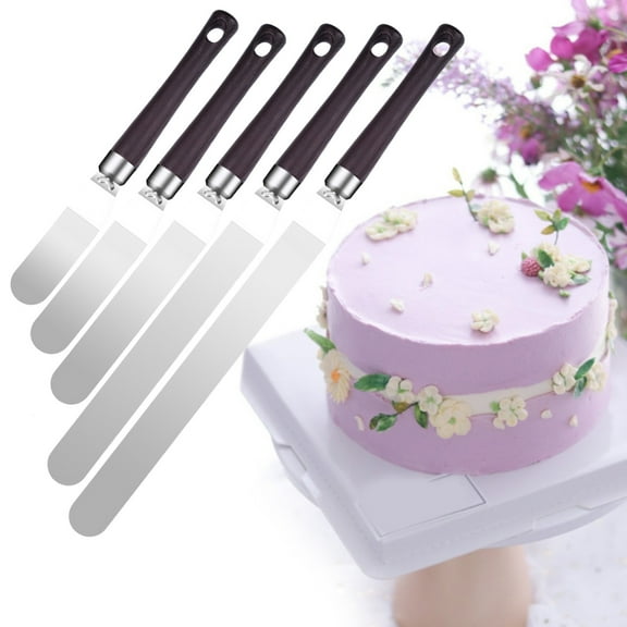 Offset Cake Icing Spatula | Stainless Steel Blade Silvery Finish | Wooden Handle | Smooth Frosting Spreader | Scraper Tool | Precise Angled Blade | 44.5x3x1cm | 84g | 1 Piece