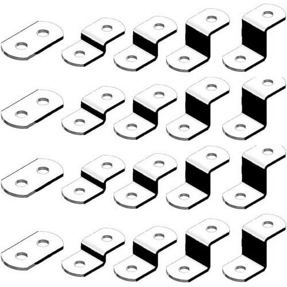 Offset Canvas Clips for Picture Framing Assorted Small Sizes, 10 Each 0/0", 1/8", 1/4" 3/8" 1/2", 10 Pieces Each Size Packed with 100 Screws