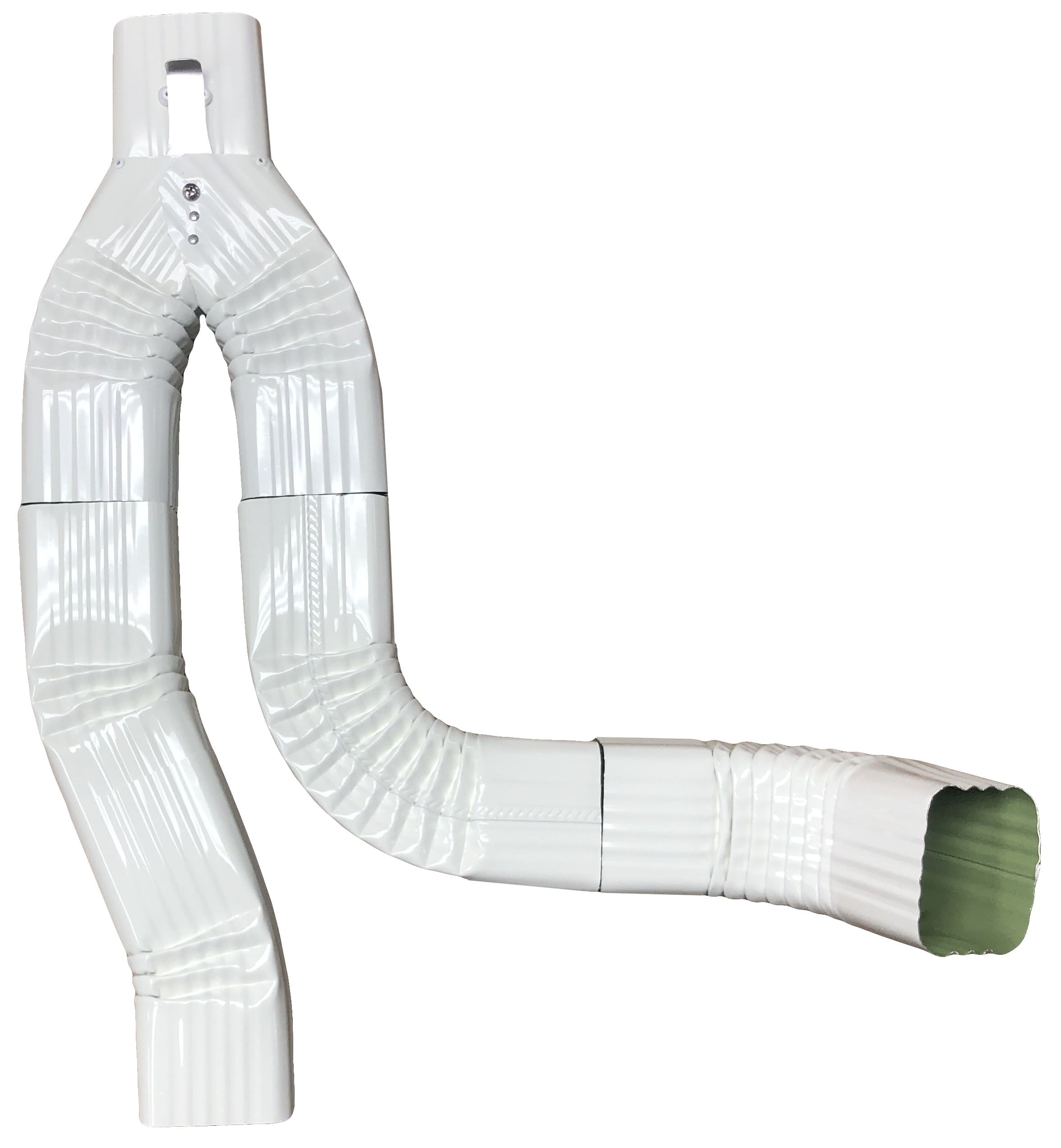 Offset Downspout Diverter for Rain Barrels (2X3, HIGH GLOSS WHITE