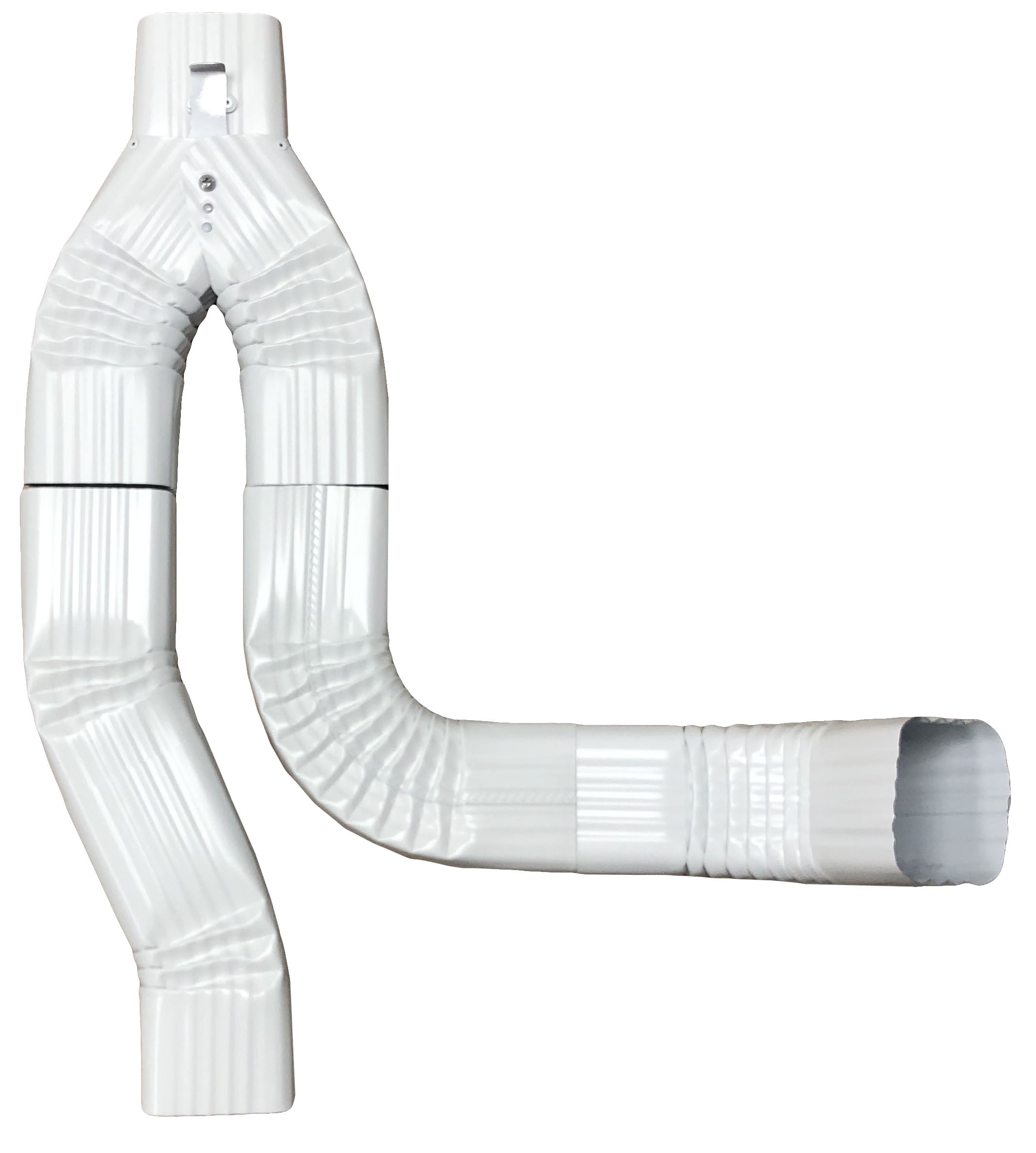 Offset Downspout Diverter for Rain Barrels (2X3, LOW GLOSS WHITE