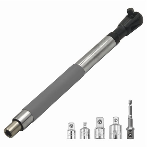 Offset Extension Wrench Impact, Electric Ratchet Wrench, Chain Drive Wrench Extender, Compatible with 1/2Inch Sockets,1 * Electric Ratchet Wrench set,As Shown