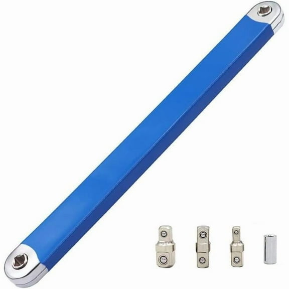 Offset Extension Wrench, Includes 1/2", 1/4", and 3/8" Sockets, Ideal Tool for Tight Space Mechanical Jobs