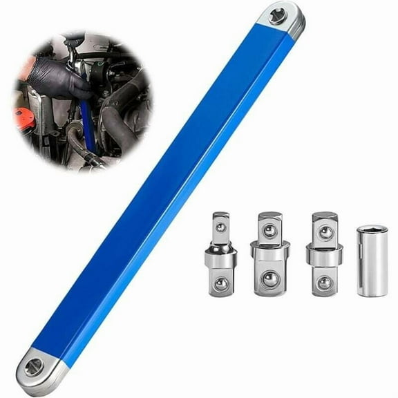 Offset Extension Wrench, Multi-Use Zero Offset Ratchet Double Ring Wrench, Tight Space Tool Adapter, Compatible with Various Brands