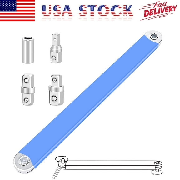 Offset Extension Wrench, Professional Offset Extension Ready Socket Wrench Tool with 1/2", 1/4" and 3/8" Square Drive Adapters, Designed for Multi-Purpose Use in Hard to Reach Places