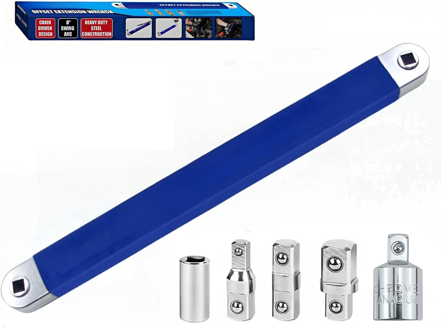 Offset Extension Wrench, Ratchet Extension Set Includes 1/2