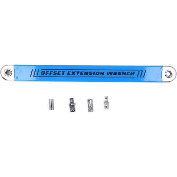 Offset Extension Wrench Set, Impact Multifunctional Socket Wrench with 1/4in 3/8in 1/2in Drive Adapters for Tight Spaces, 15.35in Heavy Duty High Carbon Steel Tool