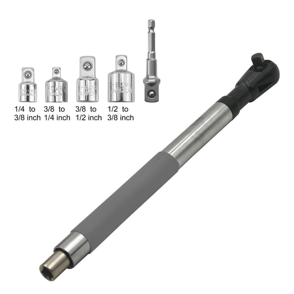 Offset Extension Wrench Spanner Suitable For Tight Space With 1/2inch Socket Compatibility And Electric Drill Adapters