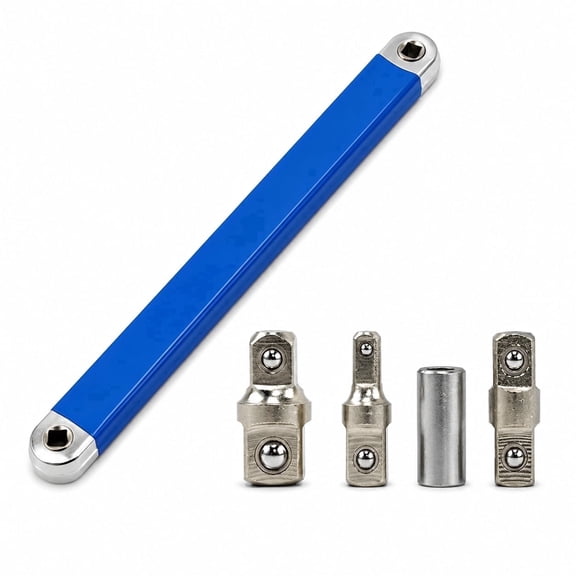 PurePick Offset Extension Wrench Set, 15.4" with 1/4", 3/8", 1/2" Drive Adapters, Tight Reach Ratchet Wrench for Automotive Repair, Home Garage and DIY