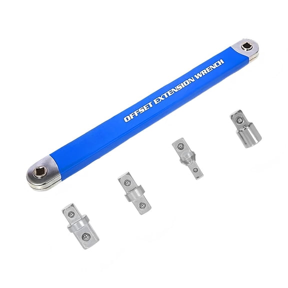 Offset Extension wrench, Tight Reach Extension Wrench Set, with 1/2", 1/4" and 3/8" Square Drive Adapters, Universal Extensions Wrench 1Set