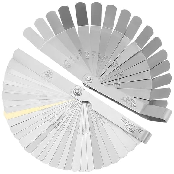 2Pcs Feeler Gauge Set, 32 Straight & 16 Offset Blades Metric SAE Dual Marked Valve Gap Tool